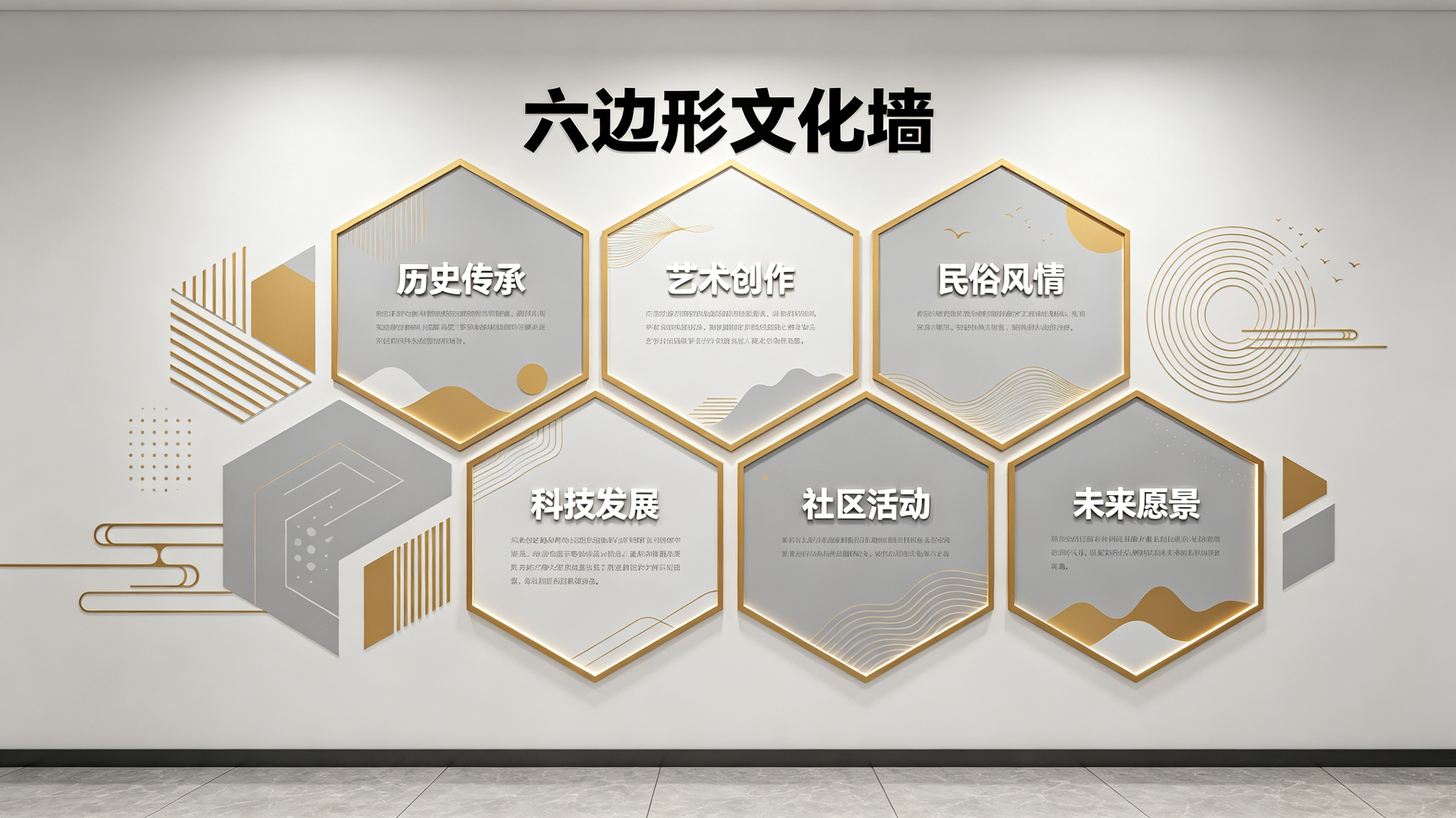 明光企业文化墙 | 六边形信息美学